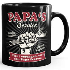 Kaffee-Tasse Papa's / Opa's Service 24 Stunden geöffnet Geschenke zum Vatertag Spruch lustig Moonworks®