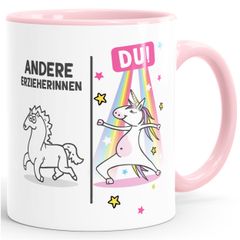 Kaffee-Tasse Einhorn Geschenk Erzieherin Abschied Kita Kindergarten Andere Erzierinnen Du Moonworks®