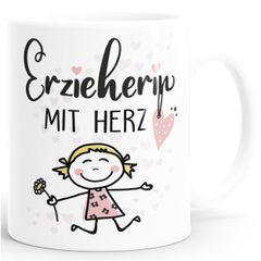 Kaffee-Tasse Geschenk Abschied Danke Erzieherin Erzieher Abschied Kita Kindergarten Kinder Moonworks®