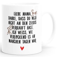 Kaffee-Tasse Geschenk für Mama Tochter Sohn Herz Spruch lustig Danke dass du mich nichtt verkauft hast Moonworks®