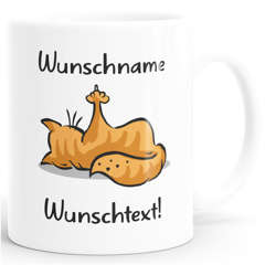 Kaffee-Tasse mit Namen Wunschtext Katze Mittelfinger F~ck Dich Kein Bock Bürotasse lustige Kaffeebecher MoonWorks®