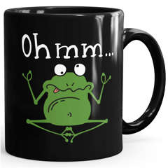 Kaffee-Tasse Frosch Yoga Ohmm Parodie Ironie Bürotasse Bedruckt Aufdruck lustige Kaffeebecher MoonWorks®