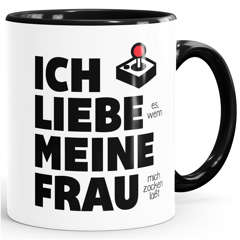 Kaffee-Tasse Ich liebe es wenn meine Frau mich zocken lässt Geburtstags-Gchenk Gamer Zocker Liebeserklärung Moonworks®