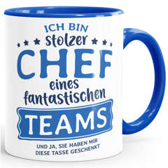 Kaffee-Tasse Bürotasse Spruch Ich bin stolze/r Chefin/Chef eines fantastischen Teams Geschenk Chef/in Teamleiter/in Vorgesetzter Moonworks®