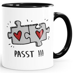 Kaffee-Tasse Passt!!! 2 Puzzleteile Geschenk Liebe Valentinstag Jahrestag Beziehung Moonworks®