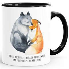 Geschenk-Tasse Liebe Spruch Ich will dich heute morgen nächste Woche Fuchs verliebt Freund Freundin MoonWorks®