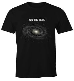 Herren T-Shirt Galaxy Shirt You are here Fun-Shirt Moonworks®
