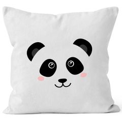 Kissen-Bezug Panda Gesicht Pandabär Tiergesichter Kissen-Hülle Deko-Kissen Baumwolle MoonWorks®