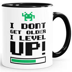 Kaffeetasse I dont get older I level up Gamer Spruchtasse Geburtstagstasse MoonWorks®