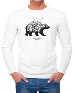 Herren Long-Sleeve Bär Berge Wald Bear Mountains Adventure Langarm-Shirt Neverless®