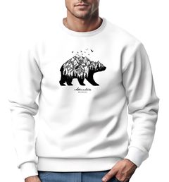 Sweatshirt Herren Bär Abenteuer Berge Wald Bear Mountains Adventure Rundhals-Pullover Neverless®