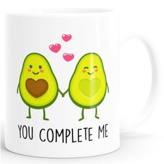 Kaffee-Tasse Geschenk-Tasse Liebe Avocado You complete me Valentinstagsgeschenk MoonWorks®