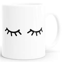 Kaffee-Tasse Schlafende Augen Wimpern Eye Lashes Müde Schlafen Mascara MoonWorks®