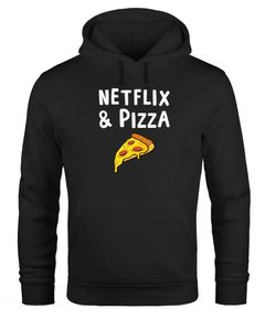 Hoodie Herren Netflix & Pizza Serienjunkie Kapuzen-Pullover Moonworks®