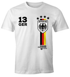Herren T-Shirt Fanshirt Deutschland Trikot EM WM Fußball Germany MoonWorks®