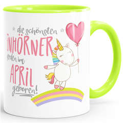 Geburtstags-Tasse  die schönsten Einhörner werden im April geboren MoonWorks® Geschenk-Tasse