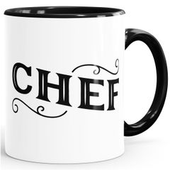 Kaffee-Tasse Chef mit Innenfarbe und großem Henkel MoonWorks®