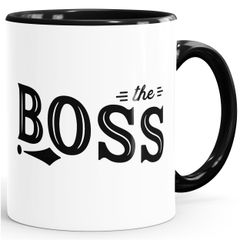 Kaffee-Tasse Chef-Tasse "The Boss" mit Innenfarbe MoonWorks®