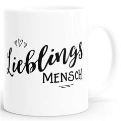 Kaffee-Tasse Lieblingsmensch Geschenk-Tasse Freundschaft Partner Freundin einfarbig MoonWorks®