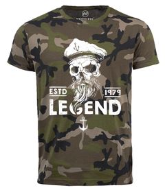 Neverless® Cooles Herren T-Shirt Totenkopf Skull Legend Camouflage Camo-Shirt Tarnmuster