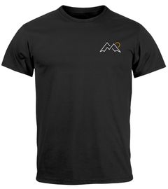 Herren T-Shirt mit Berg-Logo Outdoor Grafikshirt mit Sonnen-Print auf der Brust Sommer Fashion Neverless®