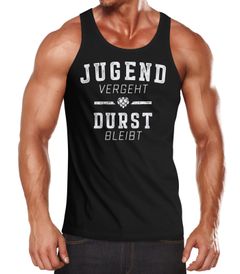 Herren Tanktop Spruch lustig Jugend vergeht Durst bleibt Party Achselshirt Trägershirt Moonworks®