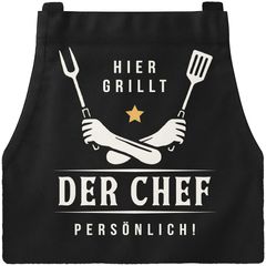 Grillschürze für Männer mit Spruch Grill-Chef Kochschürze Herren für BBQ Schürze Baumwolle MoonWorks®