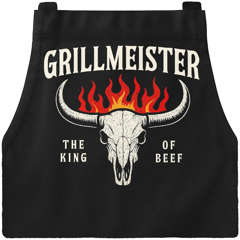 Grillschürze für Männer mit Spruch Grillmeister Flammen Kochschürze Herren für BBQ Schürze Baumwolle MoonWorks®