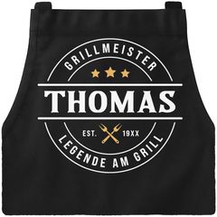 Grillschürze für Männer mit Name Spruch Legende am Grill Kochschürze Herren für BBQ Grillgeschenk Schürze Baumwolle MoonWorks®