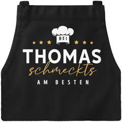 Kochschürze für Herren personalisiert Bei Wunschname schmeckts am besten Geschenk für Männer Hobbyköche MoonWorks®