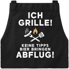 Grillschürze für Männer Spruch Ich grille Keien Tipps Kochschürze Herren für BBQ Schürze Baumwolle MoonWorks®