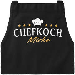 Kochschürze für Herren personalisiert mit eigenem Namen Schriftzug Chefkoch Geschenk für Männer MoonWorks®