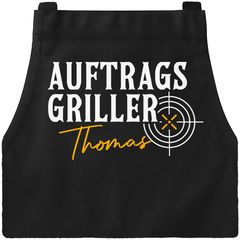 Grillschürze für Männer mit Name personalisiert Auftragsgiller Kochschürze Herren für BBQ Grillgeschenk Schürze Baumwolle MoonWorks®
