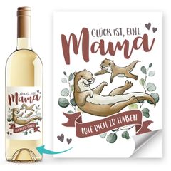 Weinetiketten Geschenkidee Muttertag Mama Flaschenetiketten selbstklebend Wein Geschenk SpecialMe®