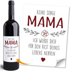 Weinetiketten Geschenkidee Muttertag Mama Flaschenetiketten selbstklebend Wein Geschenk Moonworks®