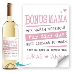 Weinetiketten personalisiert Geschenkidee Muttertag Mama Flaschenetiketten selbstklebend Wein Geschenk SpecialMe®