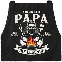Grillschürze für Männer mit Spruch Grillmeister Papa Die Legende Kochschürze Herren für BBQ Schürze Baumwolle MoonWorks®