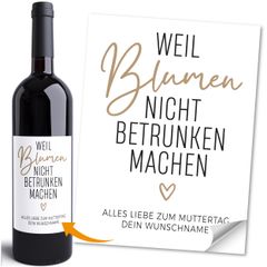 Weinetiketten personalisiert Geschenkidee Muttertag Mama Flaschenetiketten selbstklebend Wein Geschenk SpecialMe®