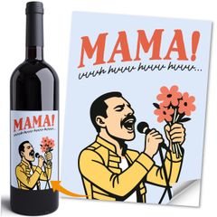 Weinetiketten Muttertag Mama Pop-Art Musik Flaschenetiketten selbstklebend Wein Geschenk von Kindern für Mütter Moonworks®