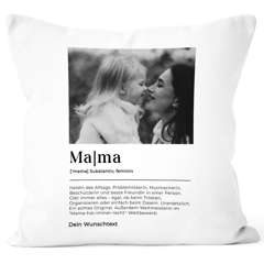 Kissen-Bezug Mama Defintion mit Wunschtext und eigenem Fotot personalisiert Geschenkidee Geburtstag Muttertag SpecialMe®