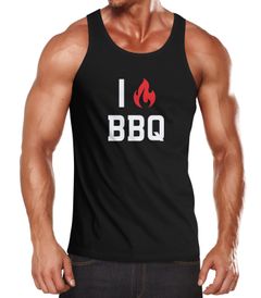 Herren Tanktop I love BBQ Barbeque Grillen Moonworks®