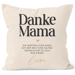 Kissen-Bezug Danke Mama Spruch mit Name personalisiert persönliches Muttertagsgeschenk SpecialMe®