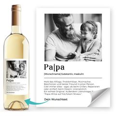 Personalisiertes Weinetikett Vatertag Fotogeschenk Papa mit eigenem Text Weinflaschenetikett zum selbst gestalten SpecialMe®