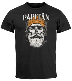 Herren T-Shirt Papitän Seemann Skull Print Aufdruck Vatertag Geschenkidee Männer Spruch lustig Moonworks®
