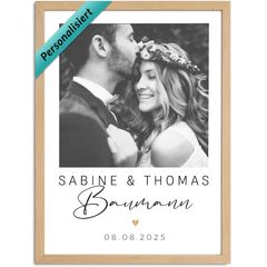 Hochzeitsposter mit Foto personalisierbar Geschenk an das Brautpaar Hochzeit Mr und Mrs personalisiert mit Nachnamen Datum SpecialMe®