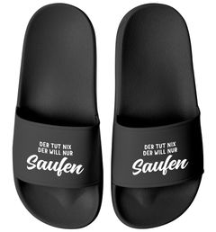 Badeschlappen mit Spruch Der tut nix der will saufen Badelatschen Unisex mit Aufdruck Party JGA Moonworks®