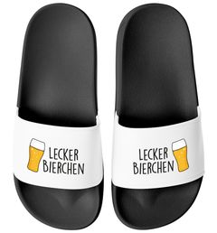 Badeschlappen Lustig Spruch Lecker Bierchen Badelatschen Herren Damen Badeschuhe Pool Party Urlaub Männer Frauen Moonworks®