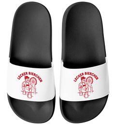 Badeschlappen Lustig Spruch Lecker Bierchen Badelatschen Unisex Bedruckt Herren Damen Badeschuhe Männer Frauen Moonworks®
