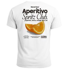 Herren T-Shirt Backprint Aperitivo Spritz Club Orange Sommer Früchte Printshirt Fashion Streetstyle Neverless®