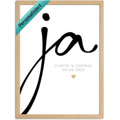 Poster Hochzeit personalisiert Datum Wunschnamen Geschenk an das Brautpaar Ja Wort Verlobung Hochzeitstag SpecialMe®